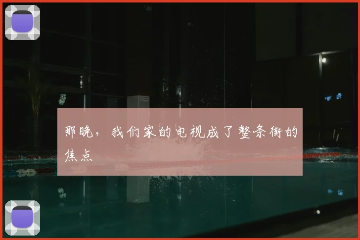 那晚,我们家的电视成了整条街的焦点